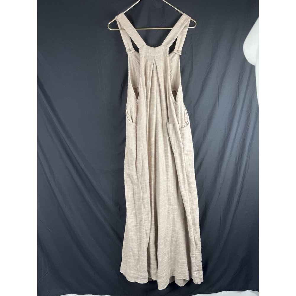 Free People Jumpsuit Sz XS Tan 100% Cotton Sun Drenched Overalls Boho Resort - Picture 4 of 9
